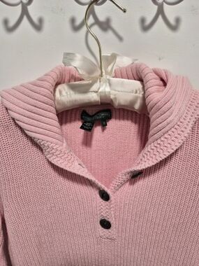 Ralph Lauren Pink Shawl Collar Knit Sweater